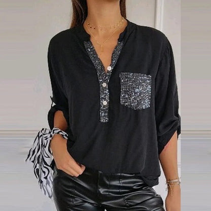 Clarissa™  Shimmering Sequin Mid-Length Shirt