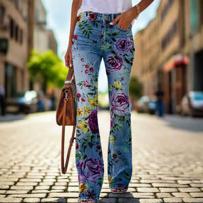 Freya™ - Floral Flared Jeans