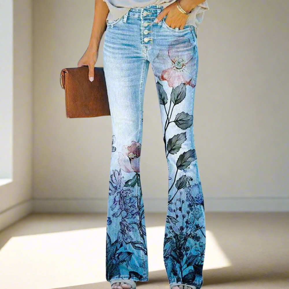 Freya™ - Floral Flared Jeans