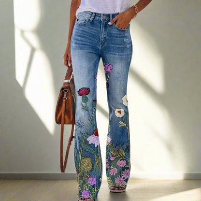 Freya™ - Floral Flared Jeans