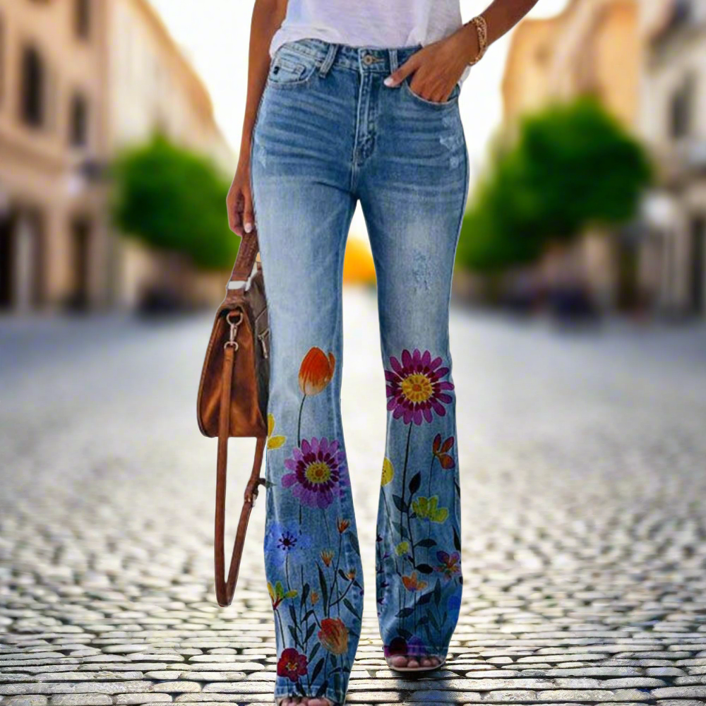 Freya™ - Floral Flared Jeans