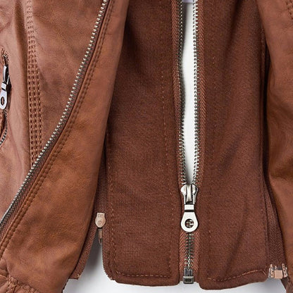 Marlow™ - Leather Hooded Biker Jacket